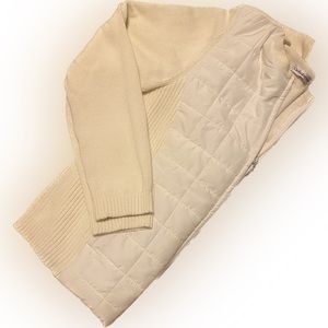 Croft & Barrow Quilted Sweater Jacket Women's XL White Full Zip